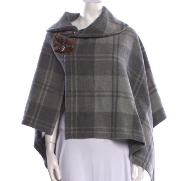 Ralph Lauren Jackets & Blazers - Lauren Ralph Lauren Charcoal Plaid Wool Women's Cape